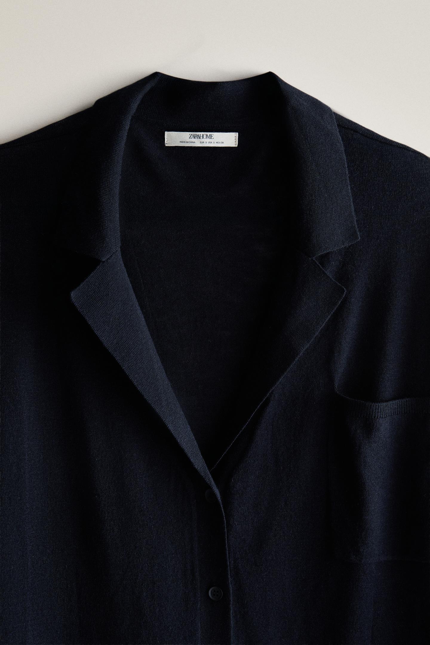 Женский кардиган Zara Wool Silk Lapel Infinity Scarf, цвет: Синий — фото 2