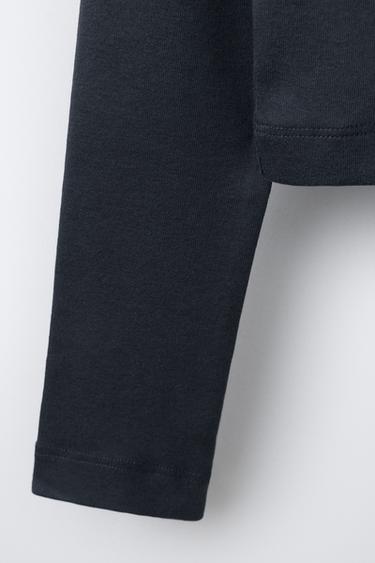 T-SHIRT COURT BASIQUE - Bleu / Gris de Zara - Image 3