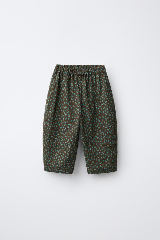 FLORAL PRINT SAROUEL TROUSERS - Brown / Green by Zara - Image 0