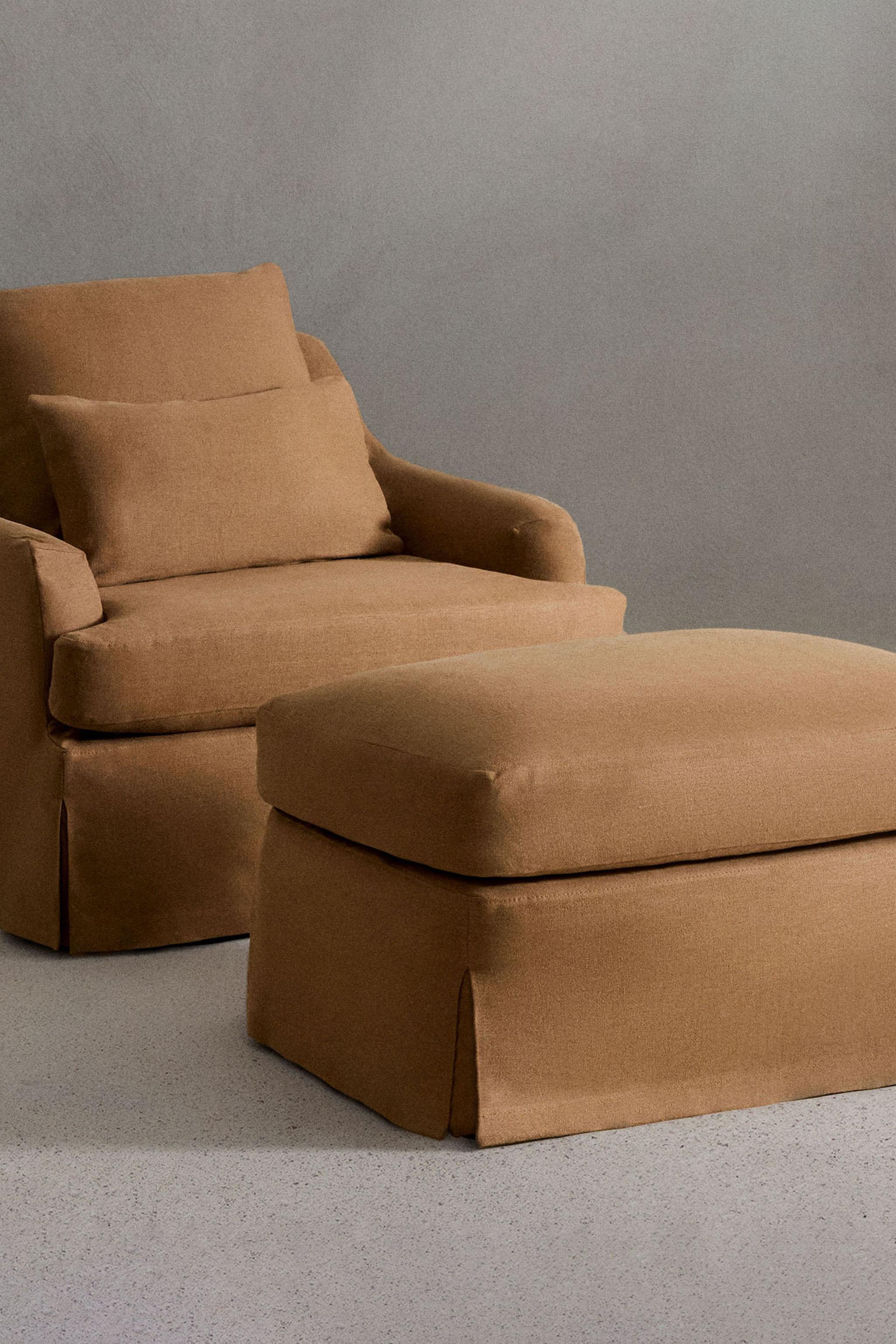 ARMCHAIR 01 LINEN COVER — Mustard