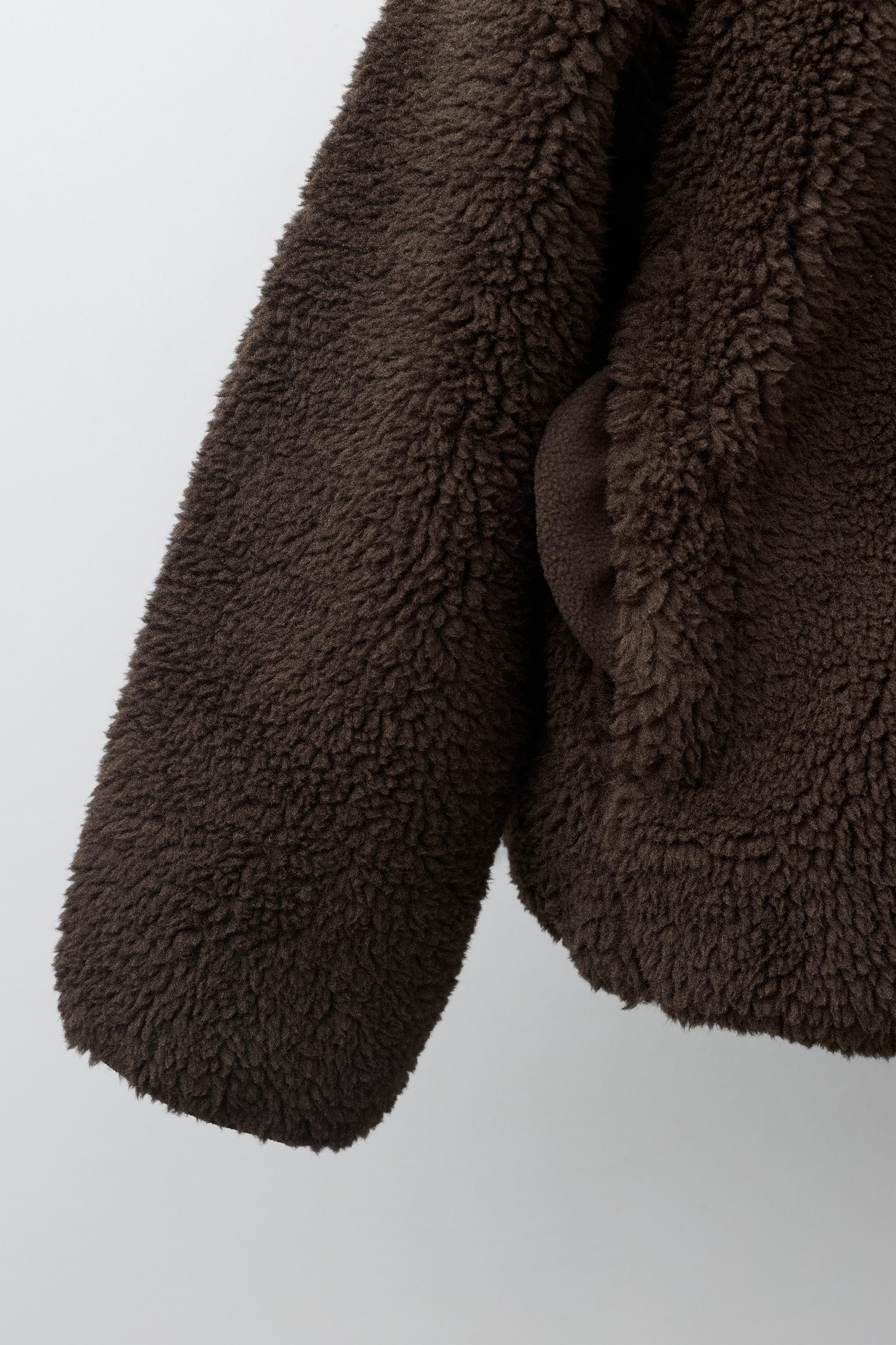 FAUX SHEARLING PATCH JACKET