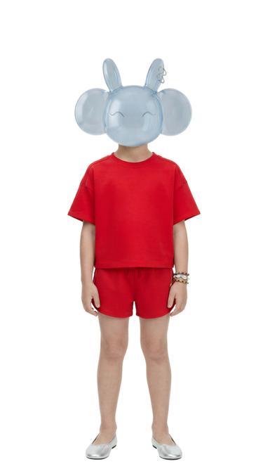 Zara PLAIN HEAVY JERSEY SHORTS - Red