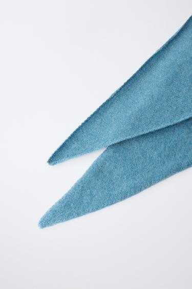 FOULARD TRIANGULAIRE 100 % CACHEMIRE - Bleu chiné de Zara - Image 2