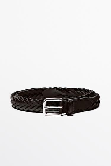 Zara Braided leather belt - Brown - Image 0