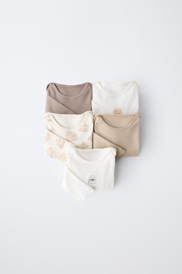 حزمة خمس BODIES بطبعات كلاب - مِحْمر الخاص بـ Zara
