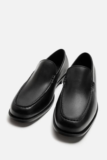 SMART LEATHER LOAFERS - Black by Zara - Image 1