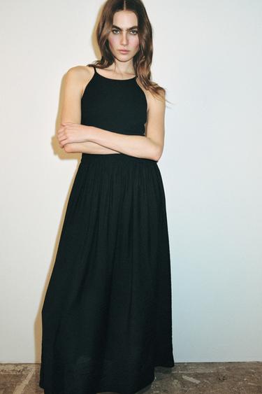 CONTRASTING STRAPPY DRESS - Black by Zara - Image 5