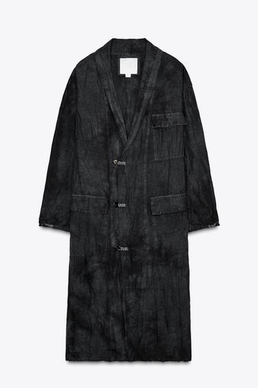 CREASED LINEN - VISCOSE TRENCH COAT X FANGLU LIN - Charcoal by Zara