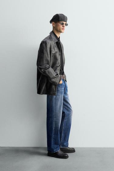 LIMITED EDITION VINTAGE EFFECT LEATHER JACKET - Black by Zara - Image 3