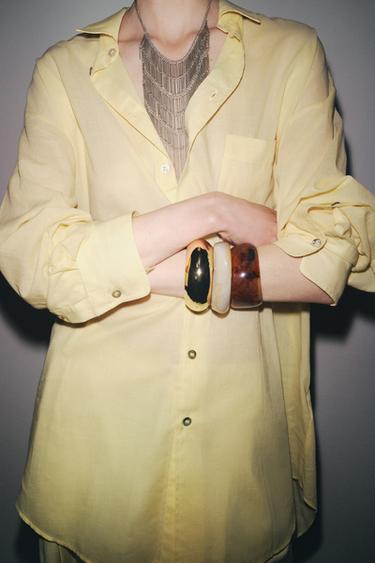 Zara 3-PACK OF RIGID BRACELETS - Golden