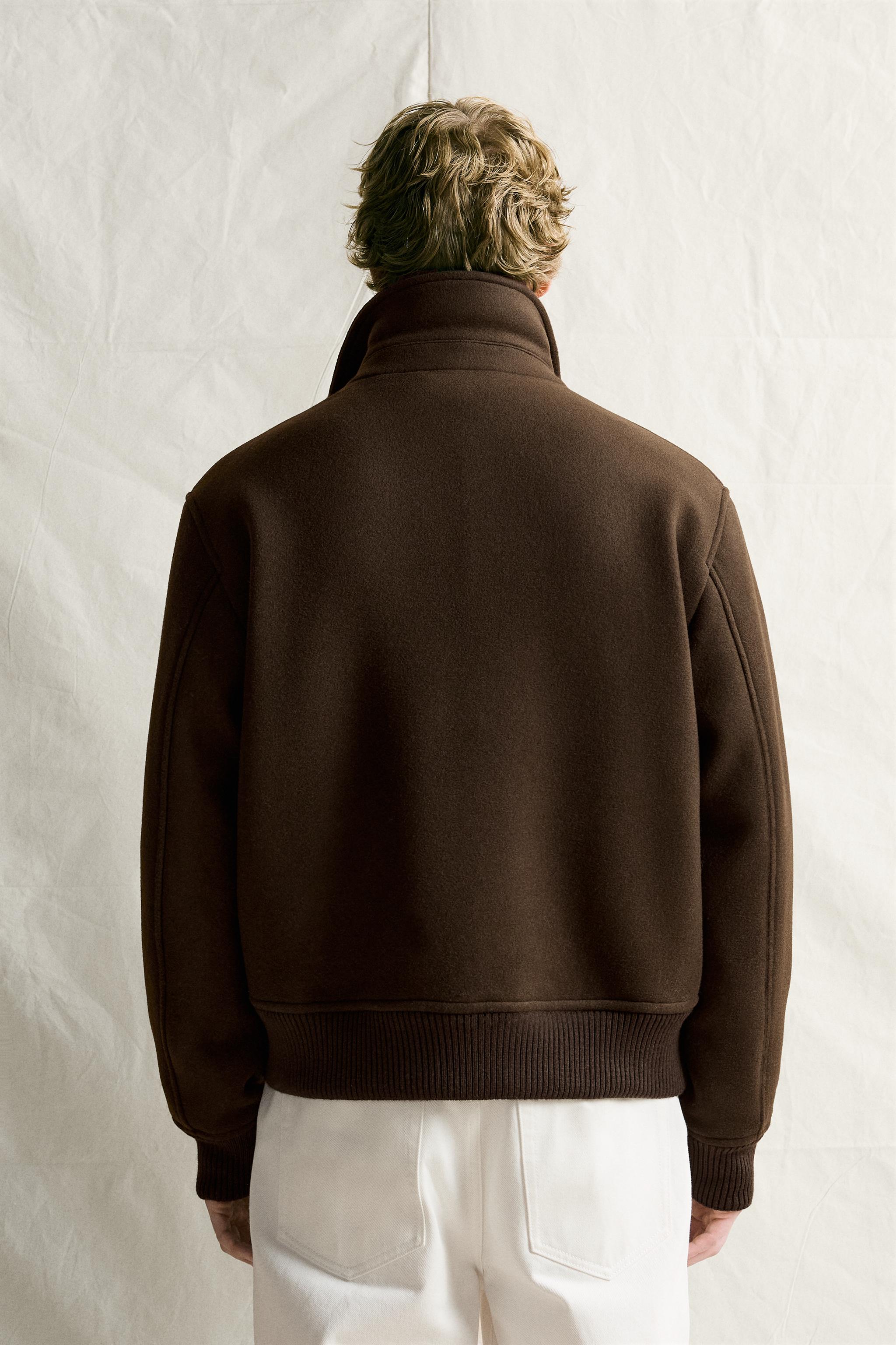 REGULAR FIT WOOL BLEND JACKET - Black / Brown | ZARA Curaçao / Curazao