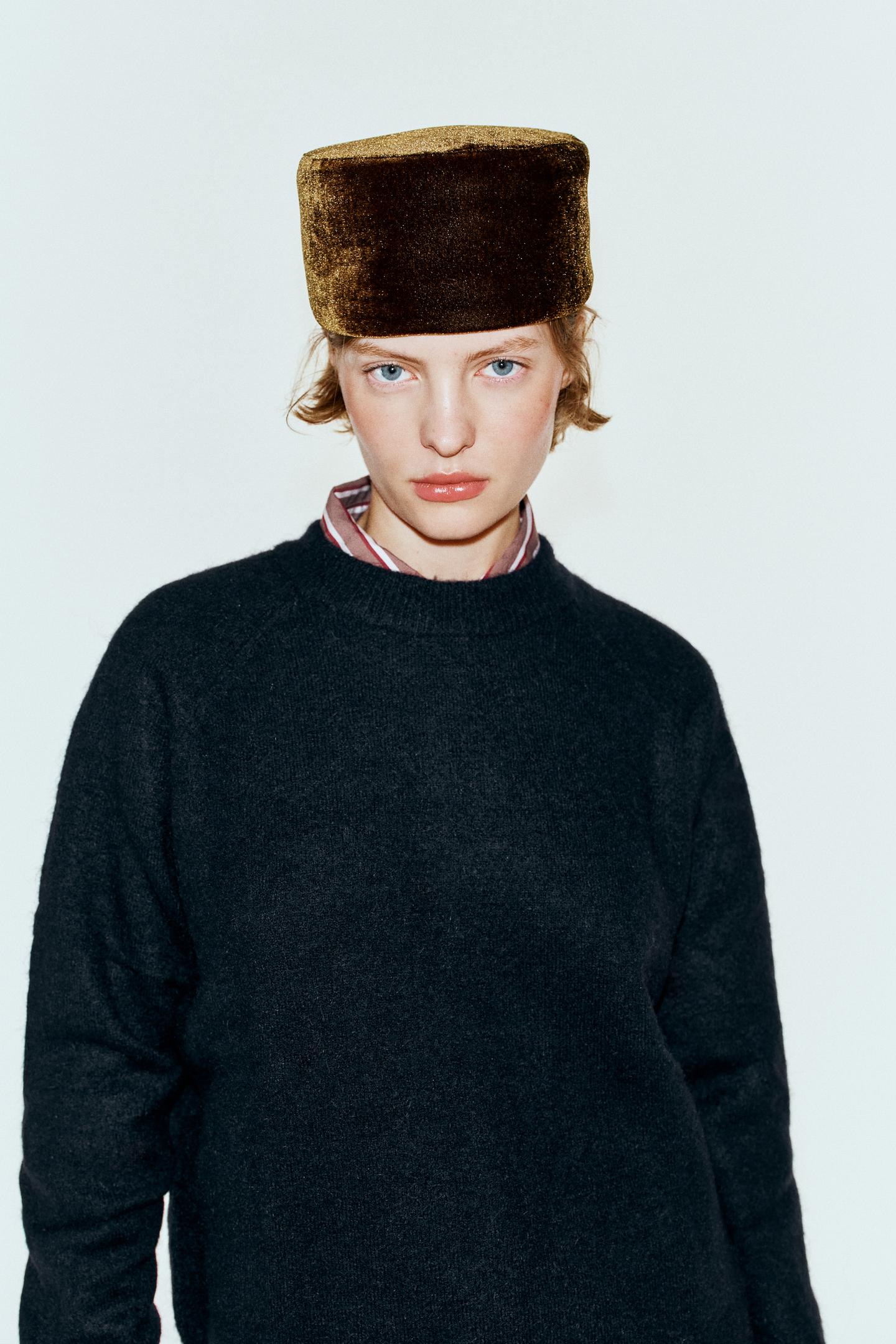 Женская кепка Zara Velvet, цвет: Оливковый зелёный — фото 1