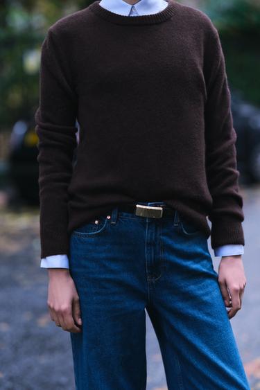 BASIC CASHMERE AND WOOL SWEATER - Brown by Zara - Image 2