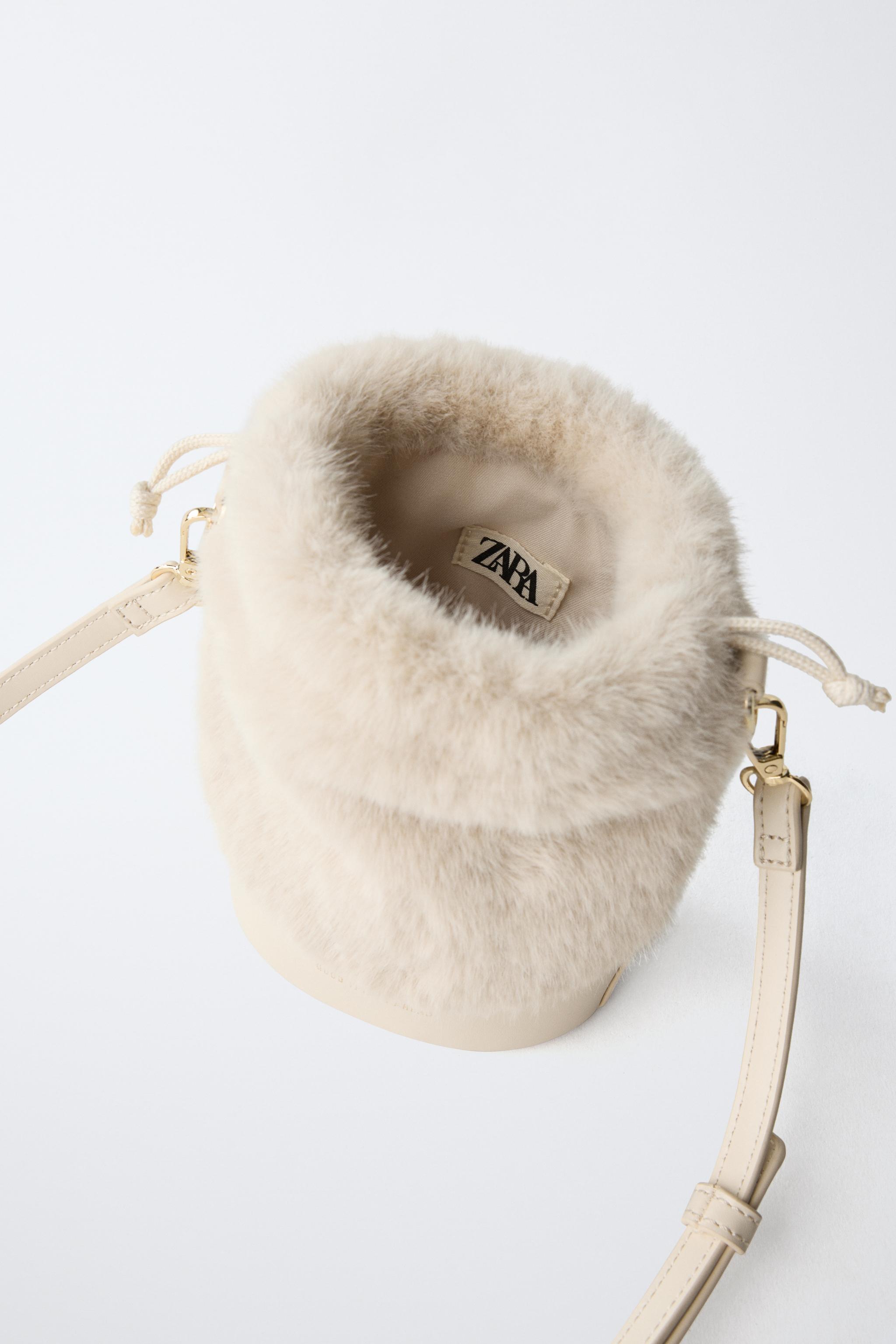 FAUX FUR BUCKET BAG - Off White | ZARA United States