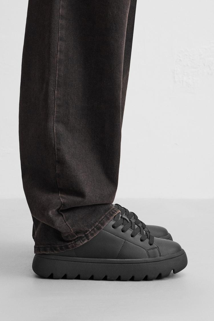 Zara Chunky Outsole CHUNKY SOLE SHOES Burgundy Red ZARA India