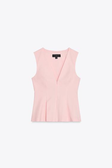 TOP PÉPLUM - Rose pastel de Zara - Image 4