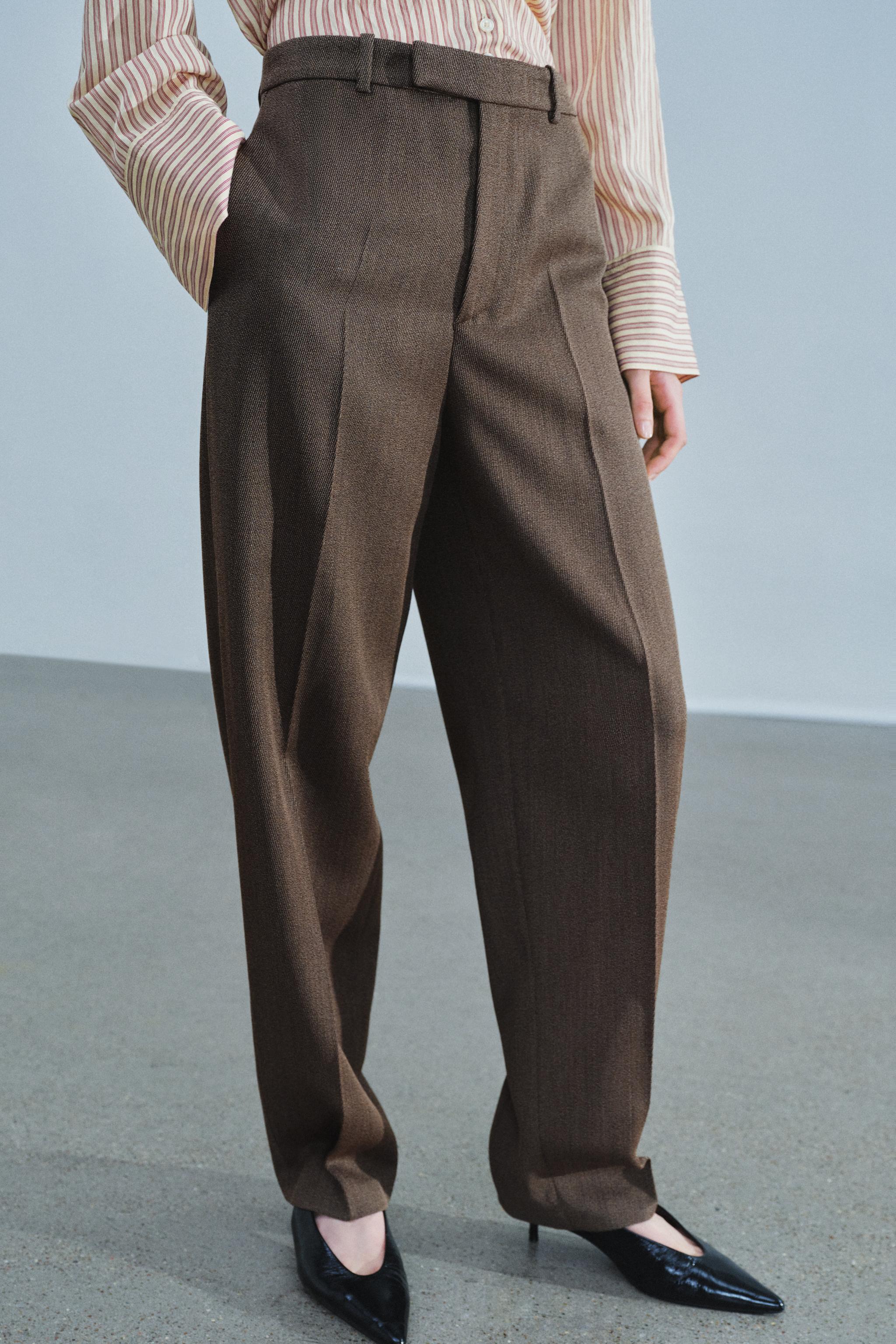 Zara ZW COLLECTION BALON KESİM YÜNLÜ PANTOLON görsel 5