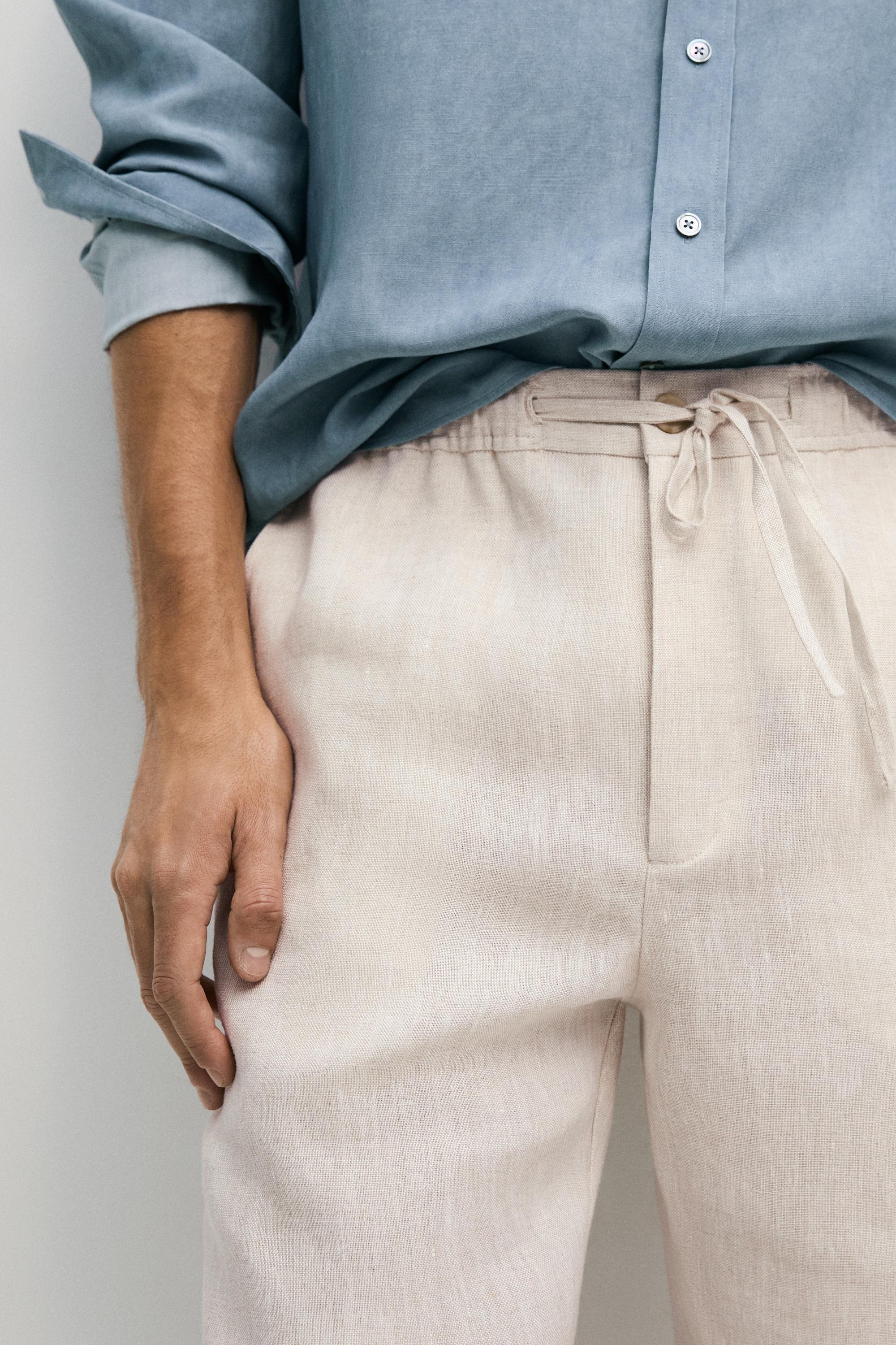100% linen jogger fit pants