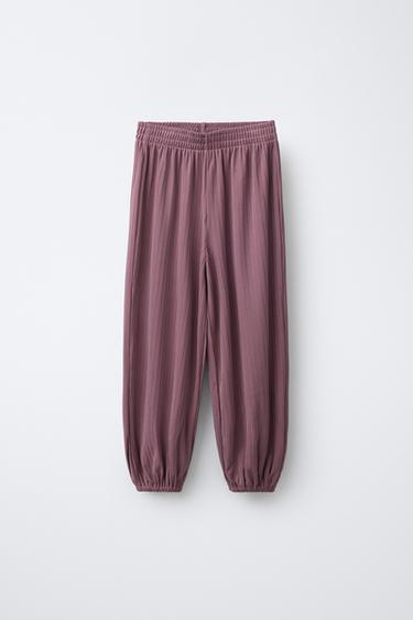 PANTALON CANNELÉ STYLE SAROUEL BALLET - Pourpre de Zara - Image 0