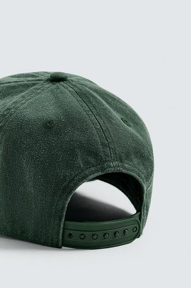 WASHED EMBROIDERY CAP - Green by Zara - Image 6