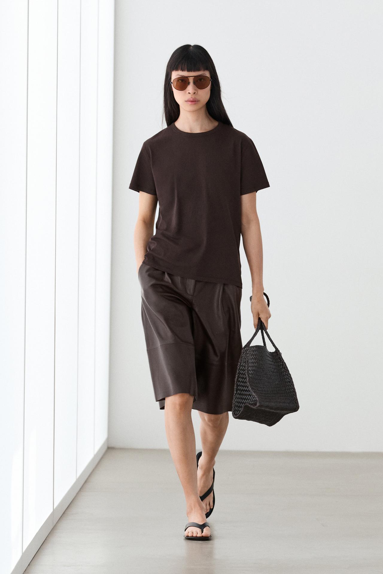 100% cotton short-sleeve T-shirt — Brown