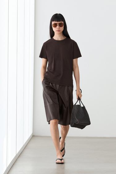 100% cotton short-sleeve T-shirt — Brown 1