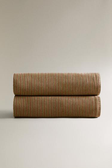 STRIPED COTTON BLANKET - striped by Zara - Image 1