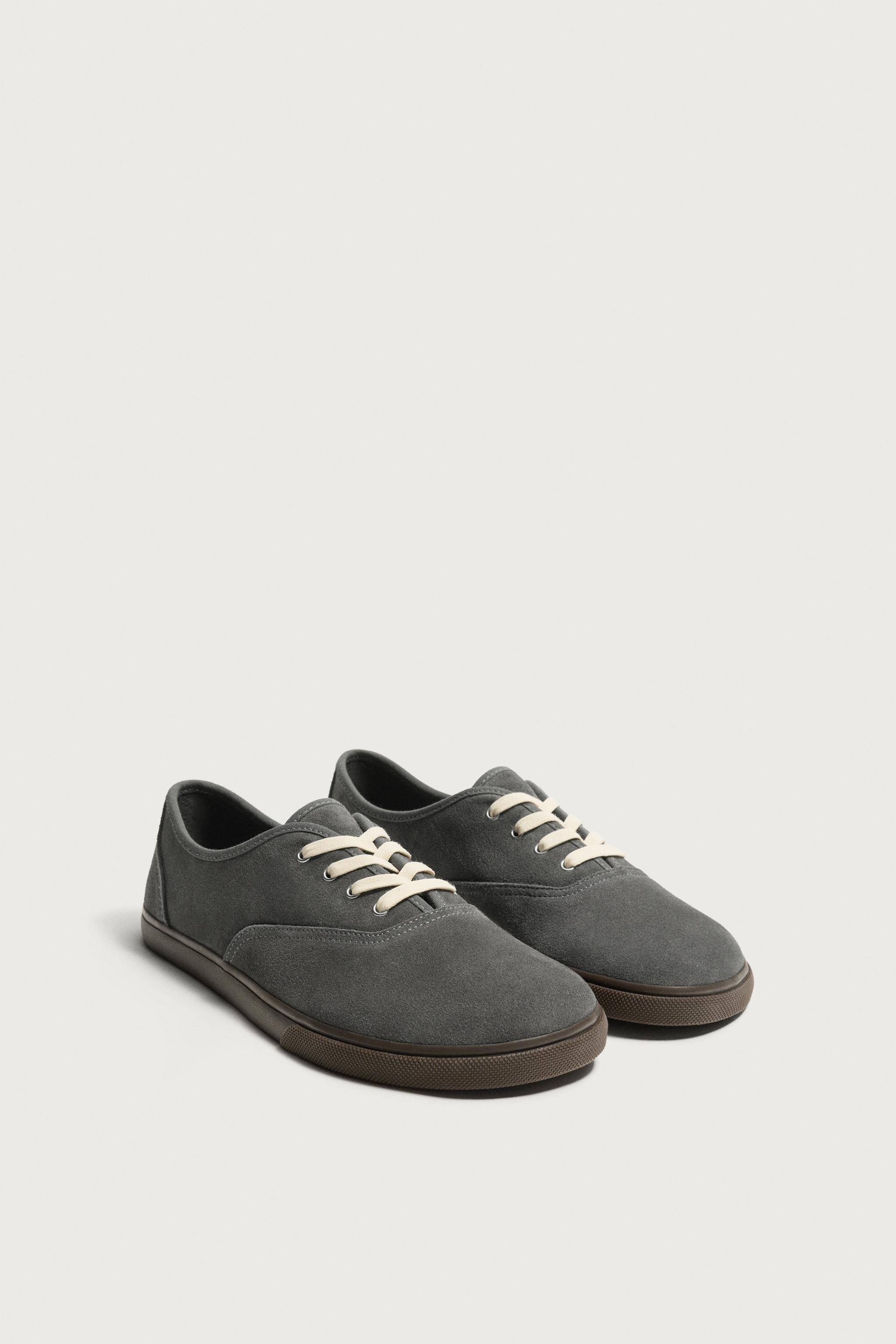 BAREFOOT LEATHER SNEAKERS — Gray