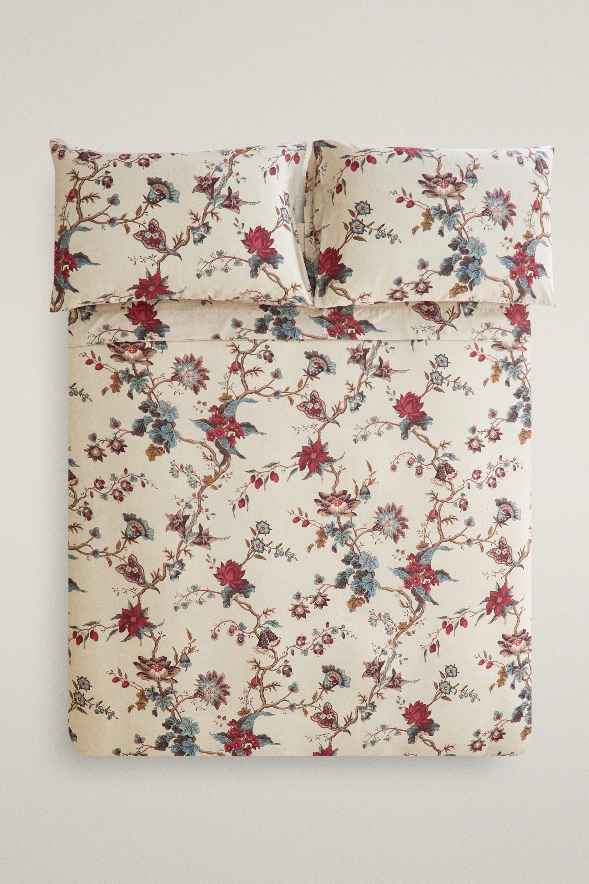 HOUSSE DE COUETTE SATIN FLORALE | KATHARINE POLE