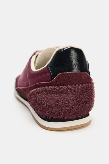 CONTRAST SNEAKERS - Burgundy Red by Zara - Image 3