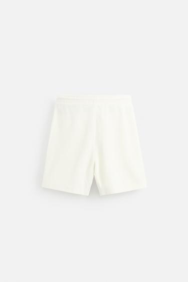 BERMUDA DE JOGGING TEXTURÉ - Blanc cassé de Zara - Image 7