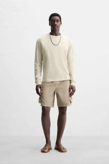 LONG SLEEVE T-SHIRT - Beige by Zara - Image 0