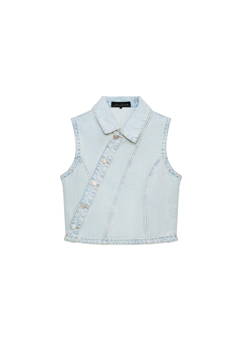 Z1975 DENIM DOUBLE-BREASTED VEST - image 3
