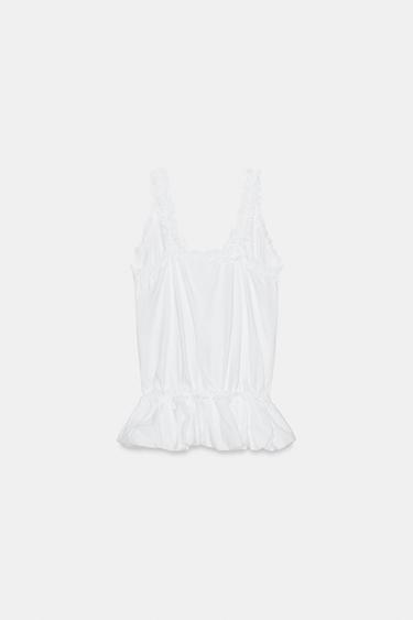VOLUMINOUS STRAPPY TOP - White by Zara - Image 5