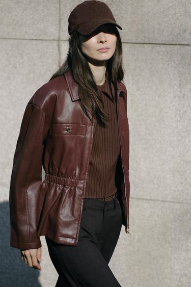 ツイル無地キャップブラウンZaraのツイル無地キャップ - ブラウン 