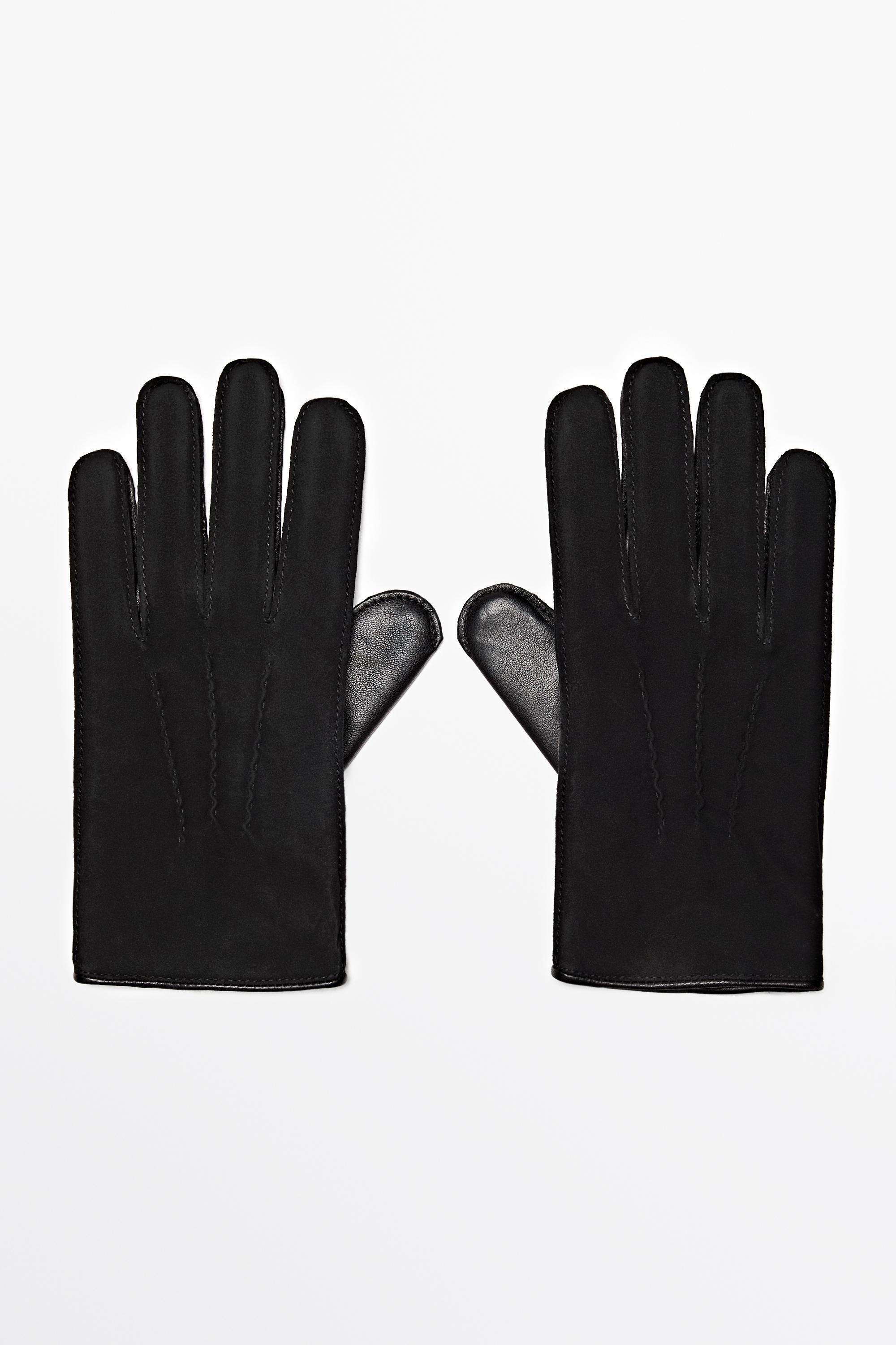 Contrast leather gloves