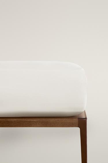 SATEEN FITTED SHEET | 30 CM HIGH (300 THREAD COUNT) - White by Zara - Image 0
