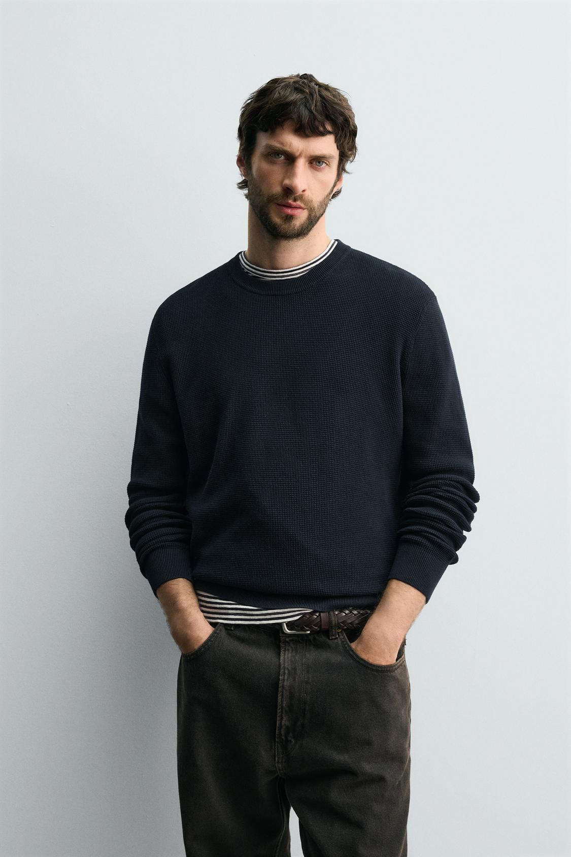 REGULAR FIT TEXTURED SWEATER