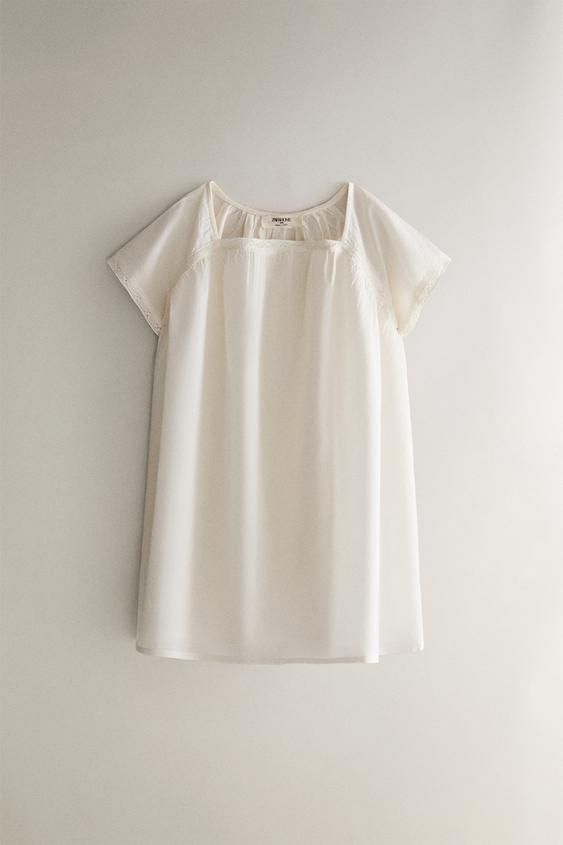 KINDERKLEID MIT SPITZENKANTE - Cremefarben von Zara - Bild 0