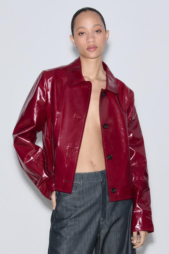 Chaqueta Biker Jacket Chaqueta Cuero Roja Zara Hombre Chaqueta