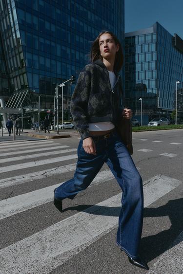 ARGYLE KNIT BOMBER JACKET - only one by Zara - Image 0