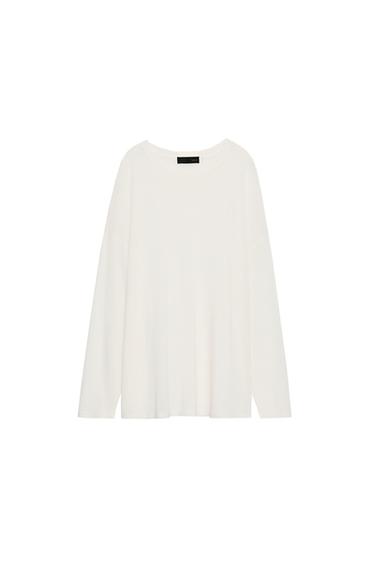 JERSEY OVERSIZE PUNTO FINO - Blanco de Zara