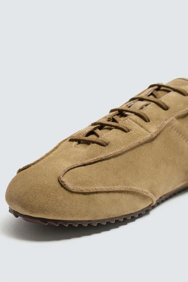 TENNIS EN CUIR ÉDITION LIMITÉE - Marron sable de Zara - Image 3