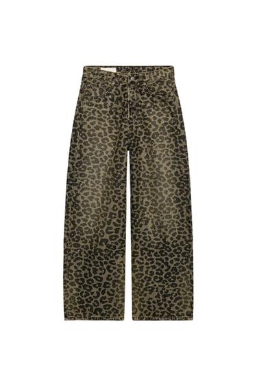JEANS BAGGY DENIM TRF ESTAMPADO ANIMAL - Verde de Zara