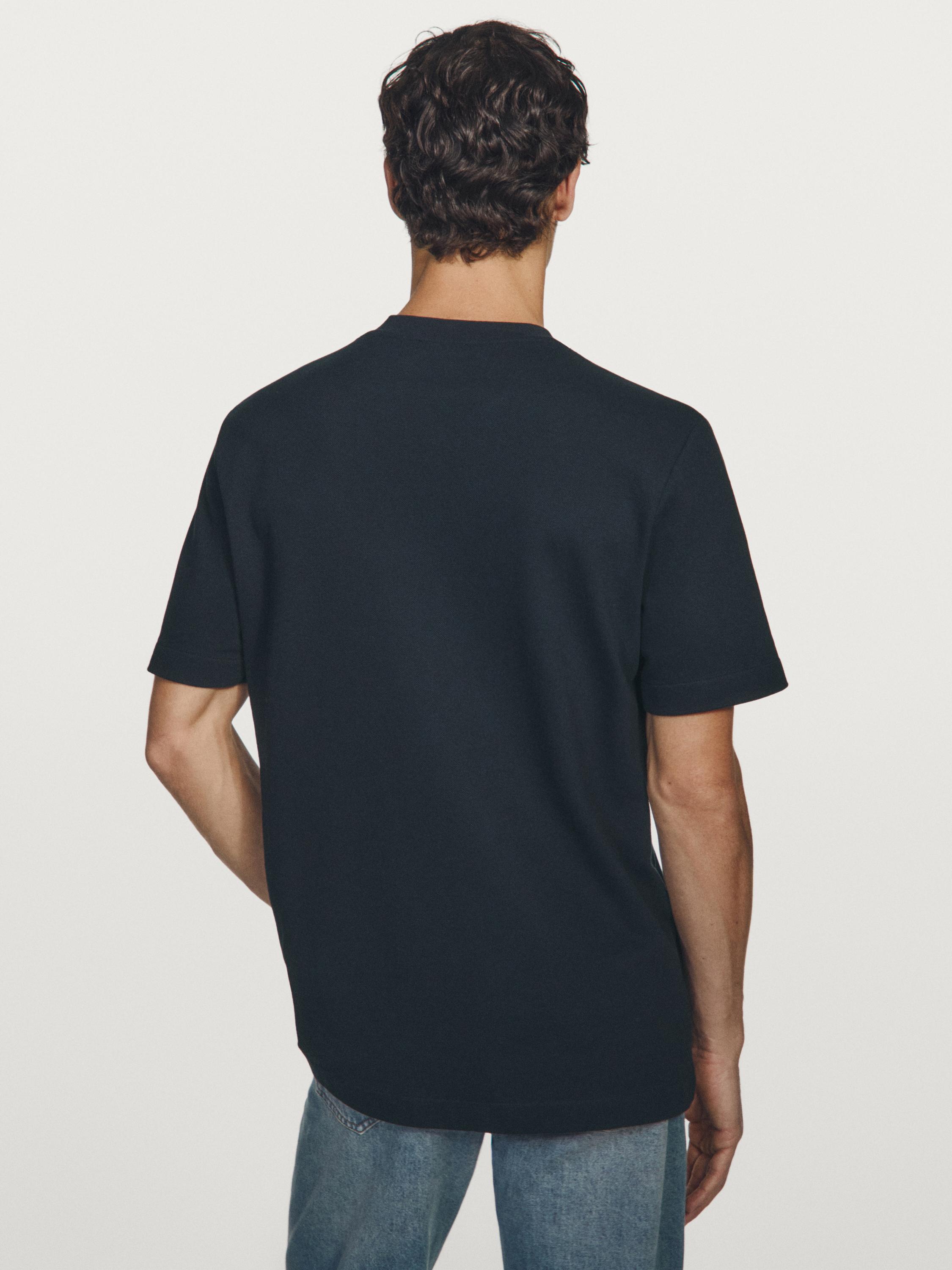 Short sleeve piqué T-shirt with collar detail