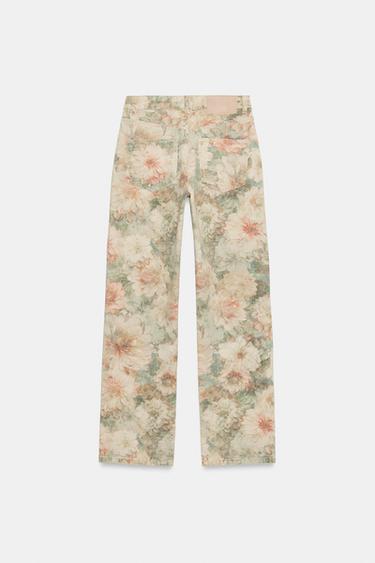 JEAN Z1975 DROIT TAILLE NORMALE À MOTIF FLORAL - Imprimée de Zara - Image 6