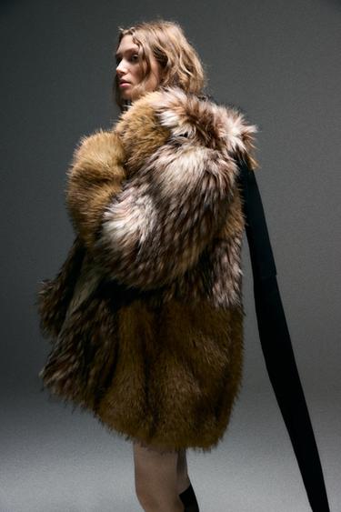 Zara HARRY LAMBERT FOR ZARA X DISNEY 拼接人造皮草大衣 - 777