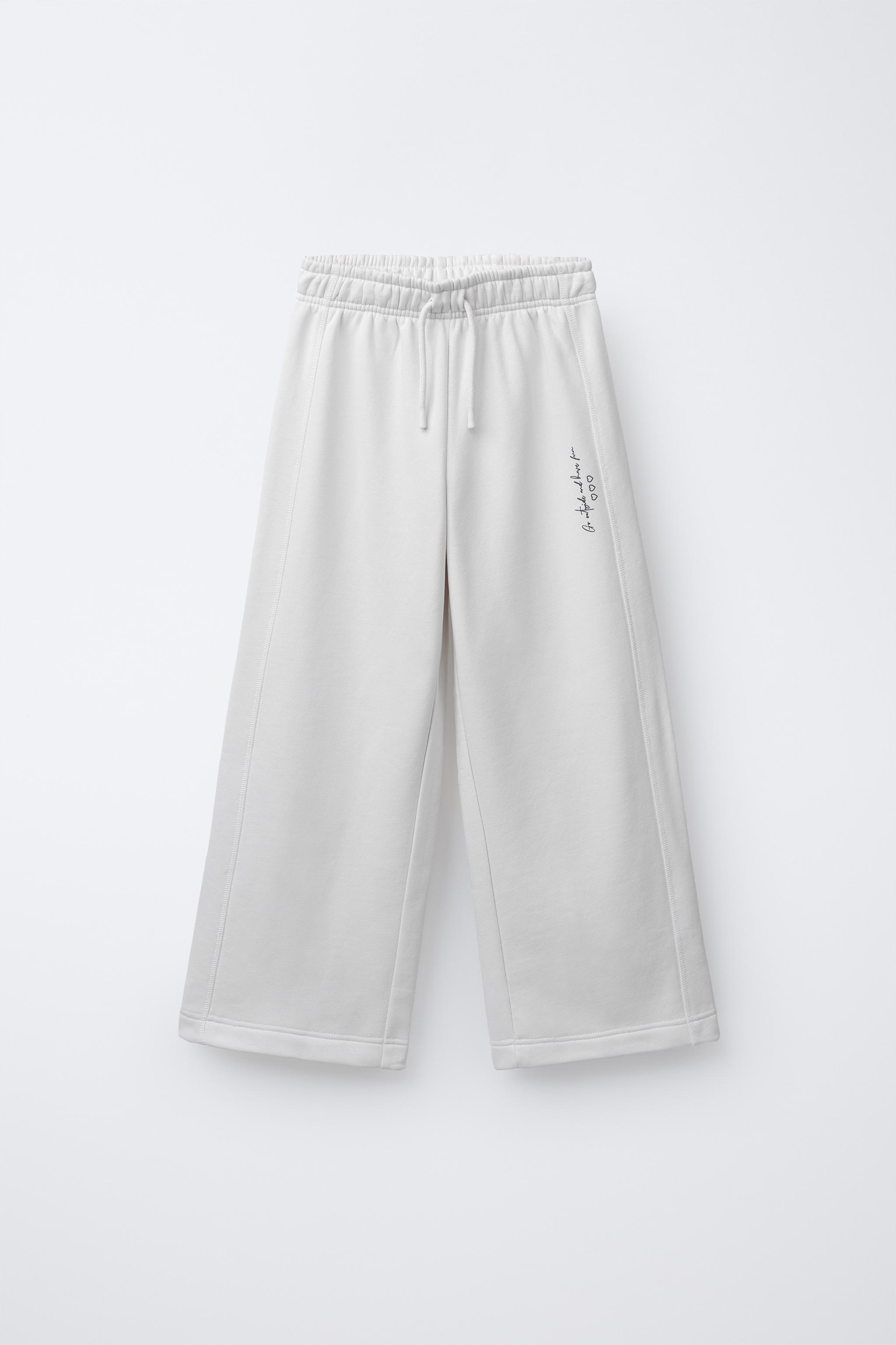 そそい　weatDistressed WidePants TEXT PRINT WIDE LEG PANTS - Pink | ZARA United States