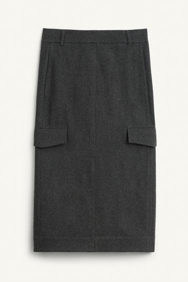 STRGHT CRG PCKTS SKRT - Gris medio de Zara