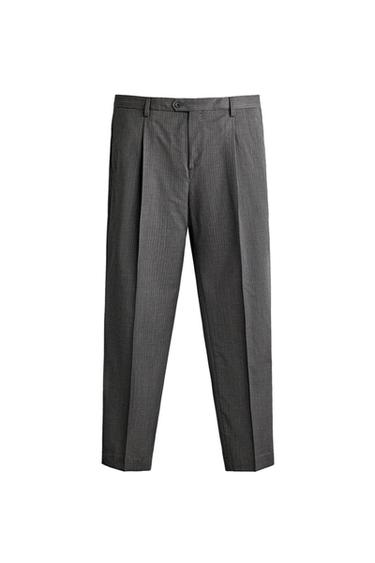 STREIFEN-ANZUGHOSE AUS 100% WOLLE - Grau / Blau von Zara